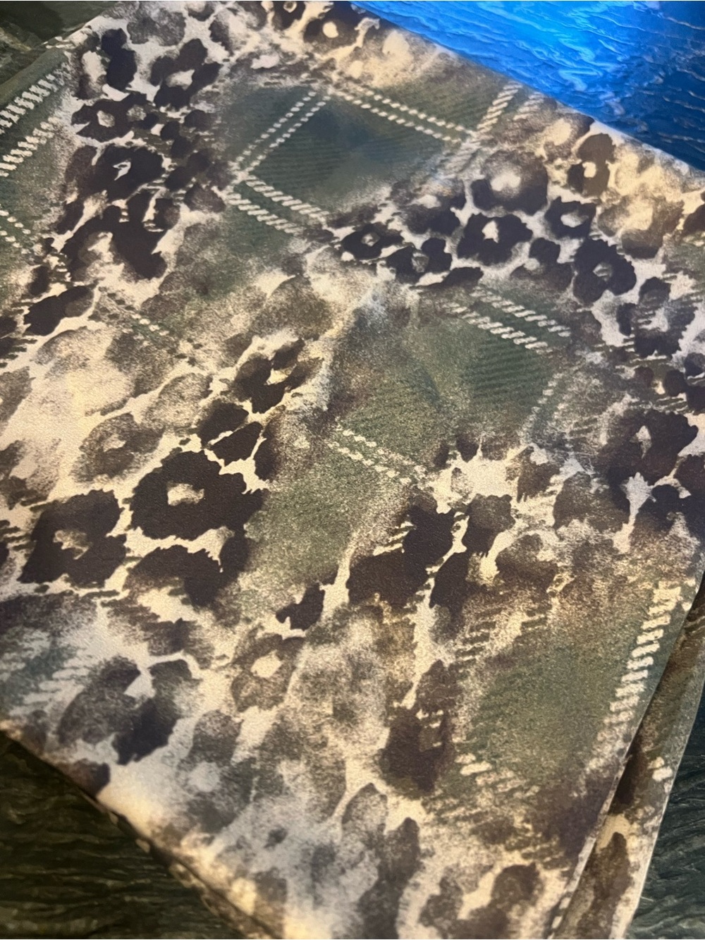 Nordstrom Leopard-Rope-Print Scarf in Olive, Brown, & Cream- NEW